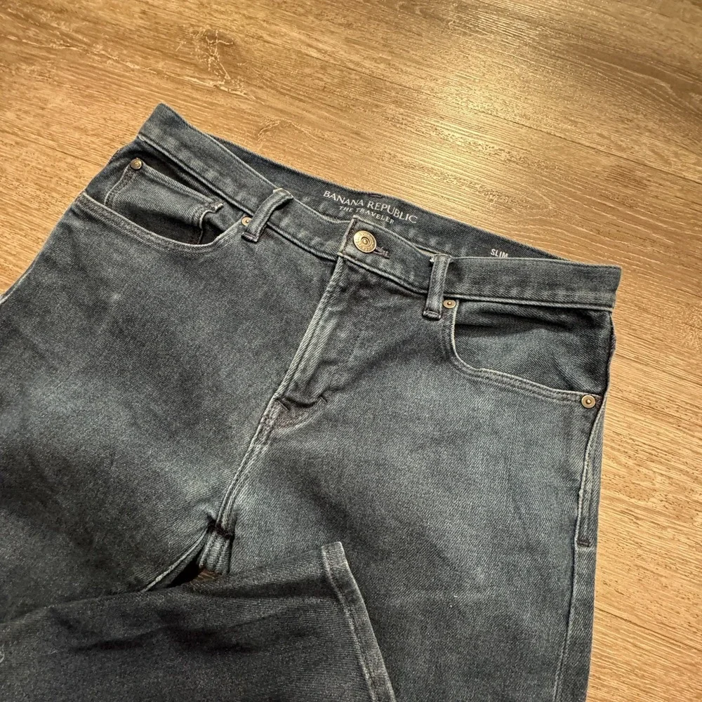 Banana Republic Jeans Mens 32 Blue Denim The Traveler Slim Cotton 32x29 Casual‎